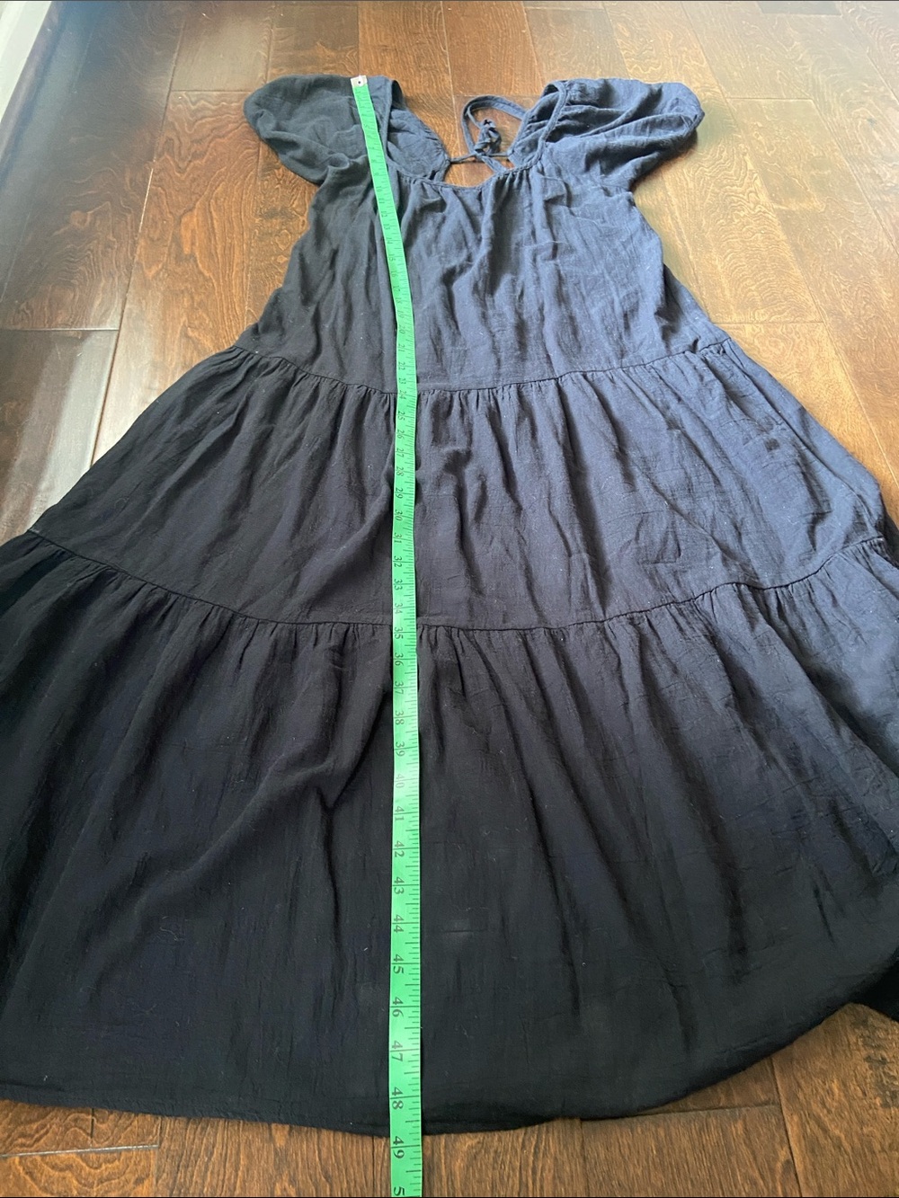 Honorine 100% Cotton Black Tiered Elodie Midi Maxi Dress Size S - Picture 6 of 6